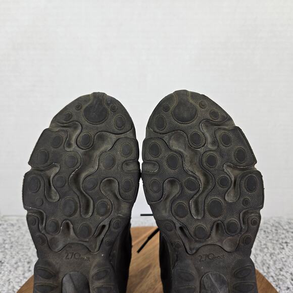 Nike Air Max 270 React Triple Black GS Gym Athletic Sneakers Kids 5y BQ0103-004 - Picture 8 of 11